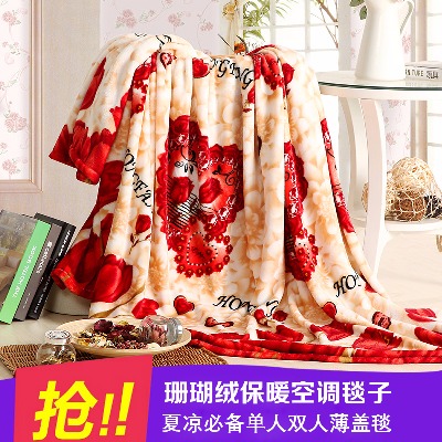 拉舍尔毛毯雪儿童床单长款水貂绒电毯子珊瑚绒毯婴儿小被毛毯加厚