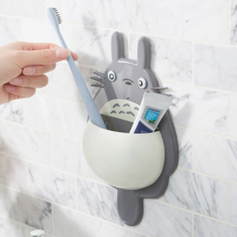 [buy one get one free] cute cartoon chinchilla wall toothbrush holder no hole toilet toothbrush storage box